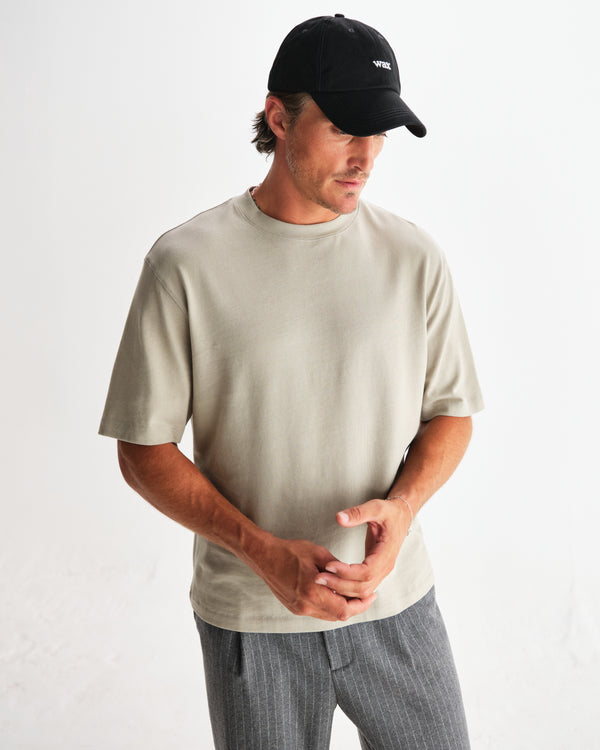 wax london men's Milton - Light Sage Organic Emorised Cotton T-Shirt