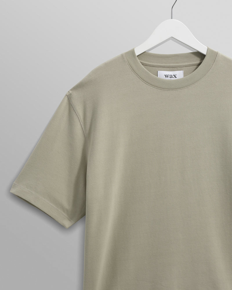 wax london men's Milton - Light Sage Organic Emorised Cotton T-Shirt