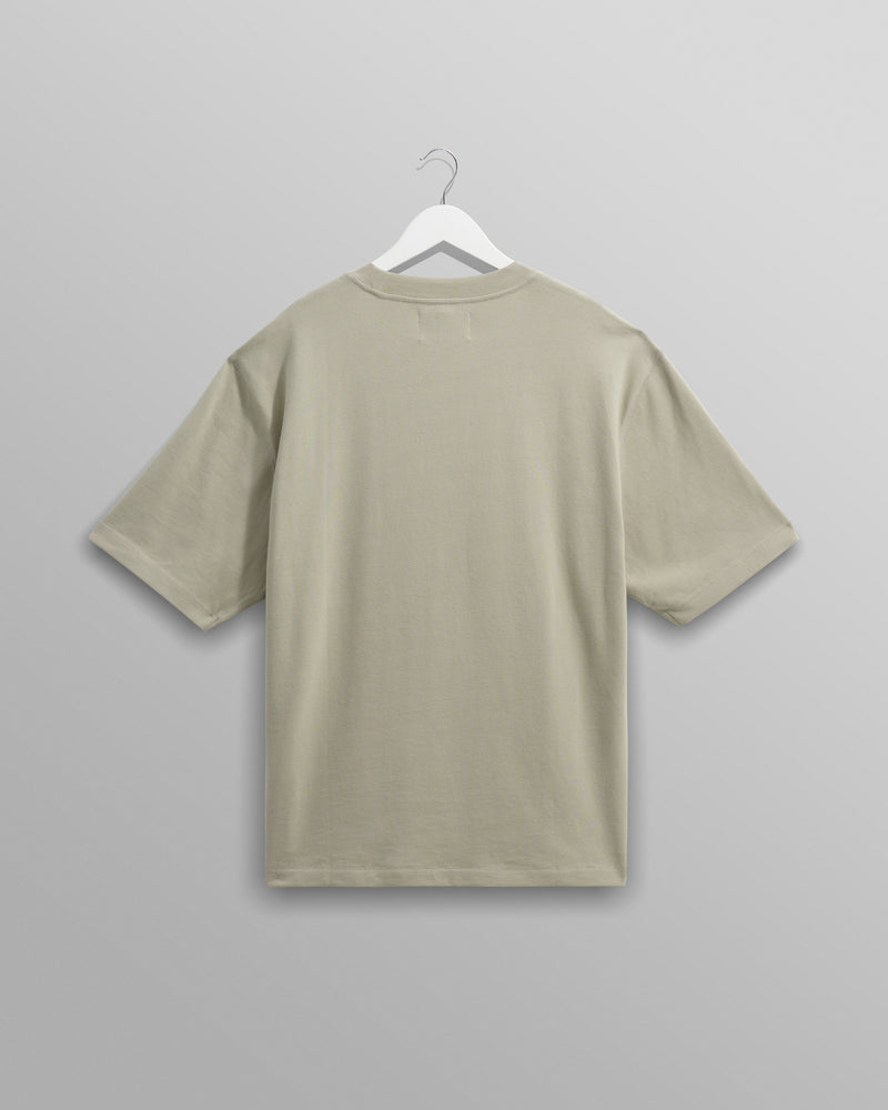 wax london men's Milton - Light Sage Organic Emorised Cotton T-Shirt