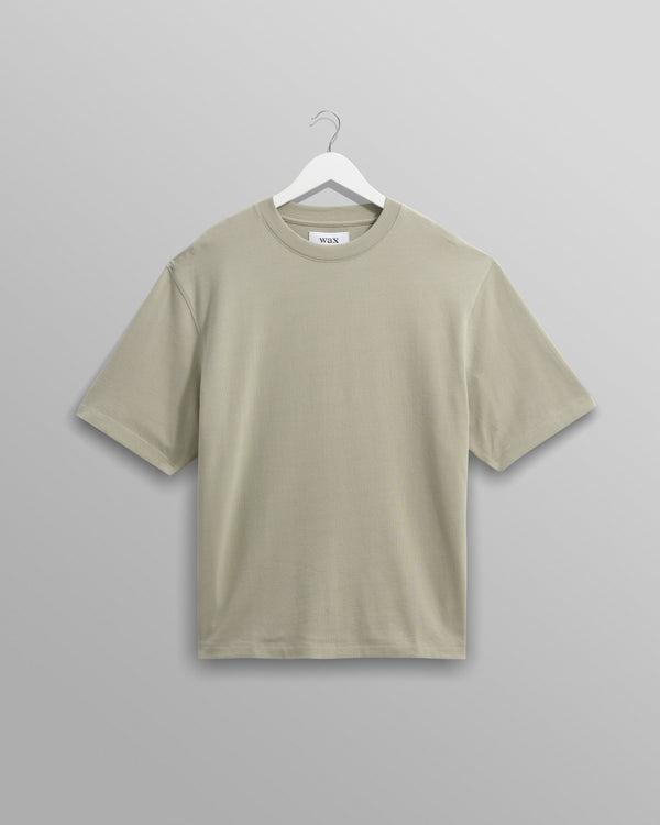 wax london men's Milton - Light Sage Organic Emorised Cotton T-Shirt