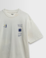 Milton - Off White Embroidered Sailing Graphic T-Shirt