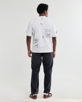 wax london men's Milton - Off White Organic Cotton London Graphic T-Shirt