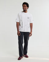 wax london men's Milton - Off White Organic Cotton London Graphic T-Shirt