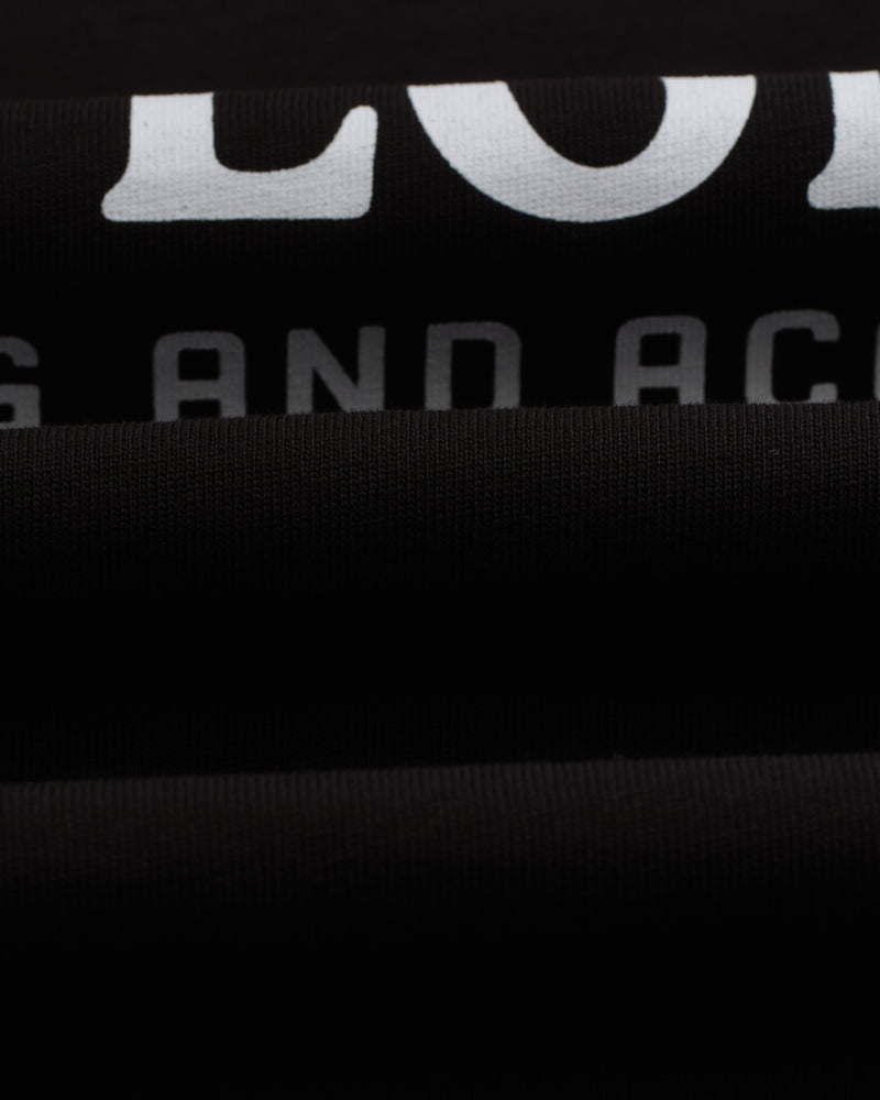 men's wax london MILTON SS TEE STACKED TEXT GRAPHIC BLACK