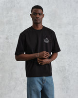 men's wax london MILTON SS TEE STACKED TEXT GRAPHIC BLACK