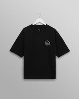 men's wax london MILTON SS TEE STACKED TEXT GRAPHIC BLACK