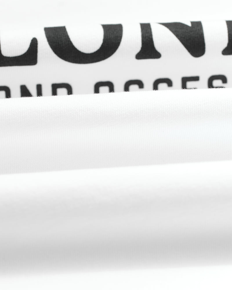 men's wax london MILTON SS TEE STACKED TEXT GRAPHIC WHITE
