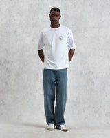 men's wax london MILTON SS TEE STACKED TEXT GRAPHIC WHITE