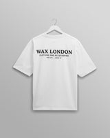 men's wax london MILTON SS TEE STACKED TEXT GRAPHIC WHITE