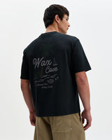 Milton - Washed Black Organic Cotton Cove Graphic T-Shirt