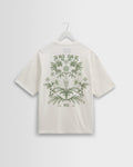 Milton - White And Green Botanical Graphic Cotton T-Shirt