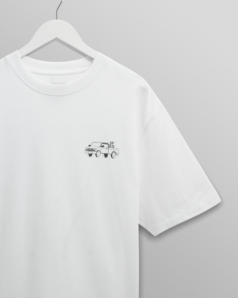 wax london men's Milton - White Daffodil Graphic Organic Cotton T-Shirt