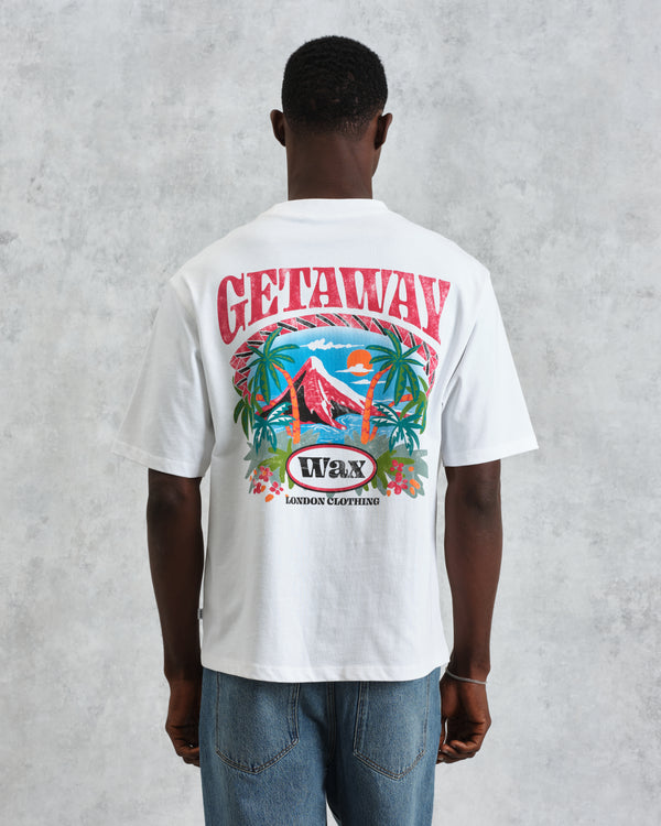 Milton - White Getaway Graphic Organic Cotton T-Shirt