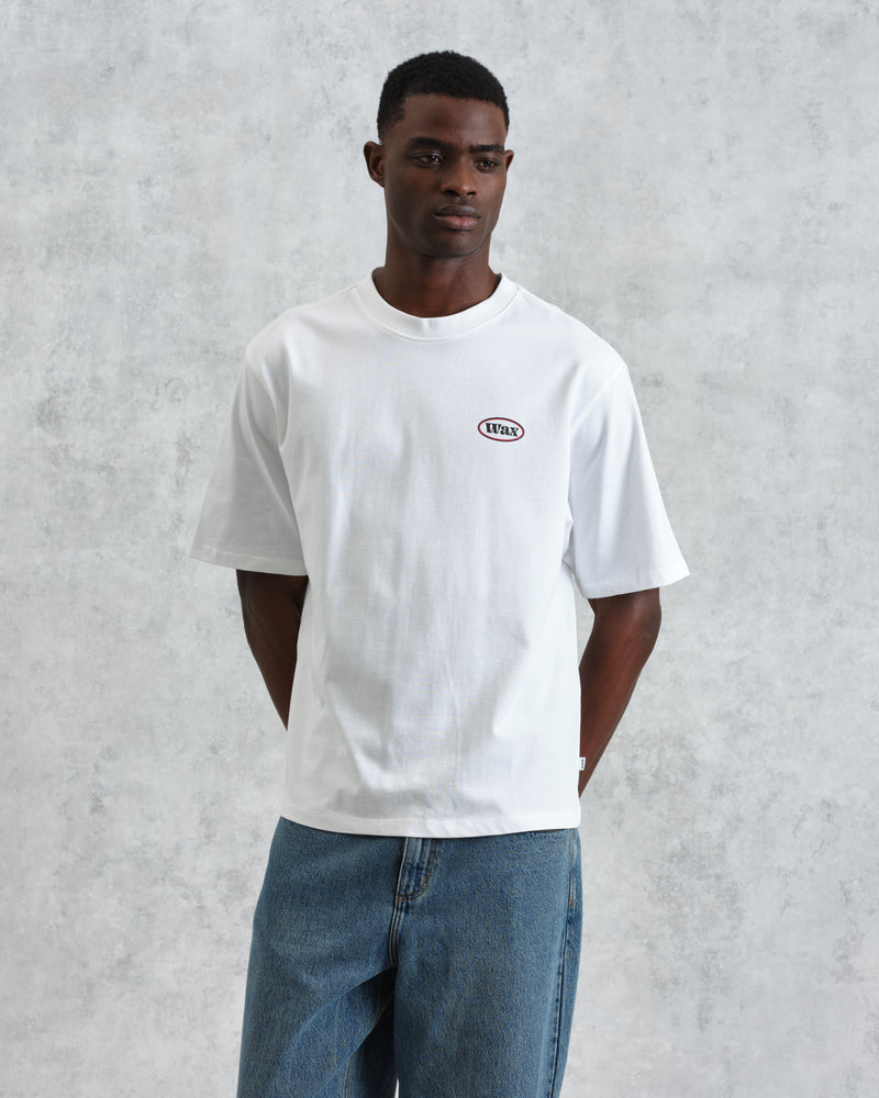 men's wax london Milton - White Getaway Graphic Organic Cotton T-Shirt