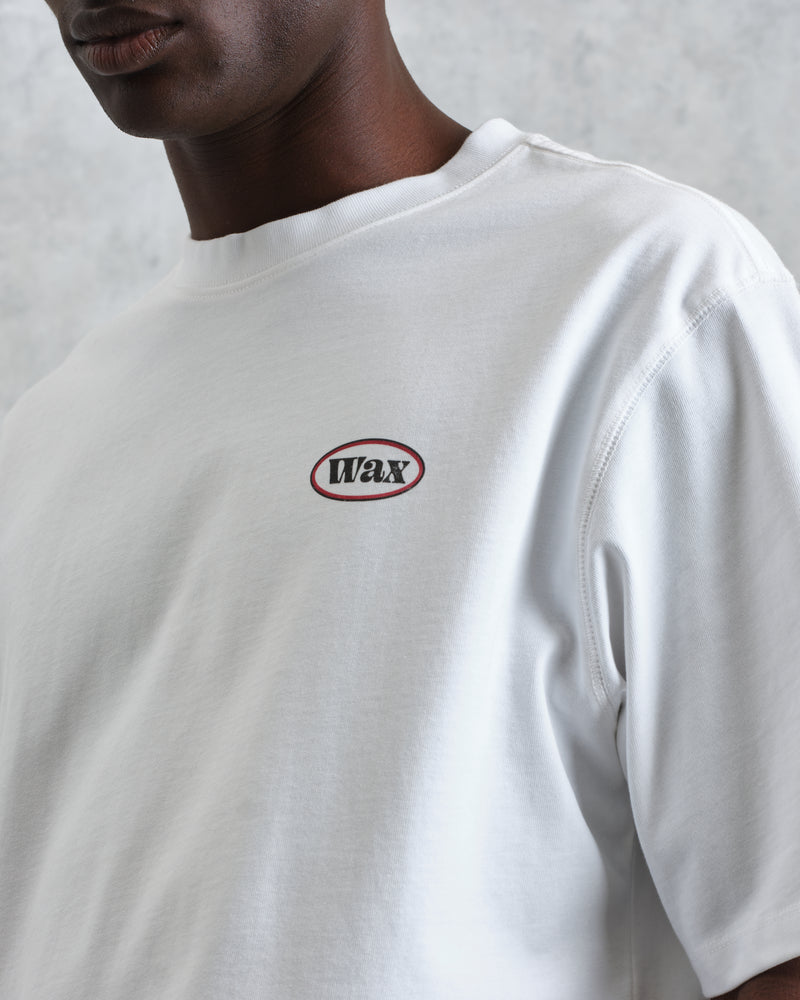 men's wax london Milton - White Getaway Graphic Organic Cotton T-Shirt