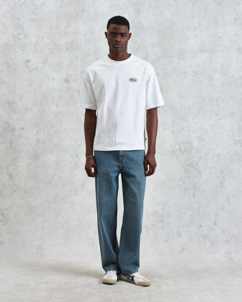 men's wax london Milton - White Getaway Graphic Organic Cotton T-Shirt