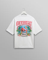 men's wax london Milton - White Getaway Graphic Organic Cotton T-Shirt