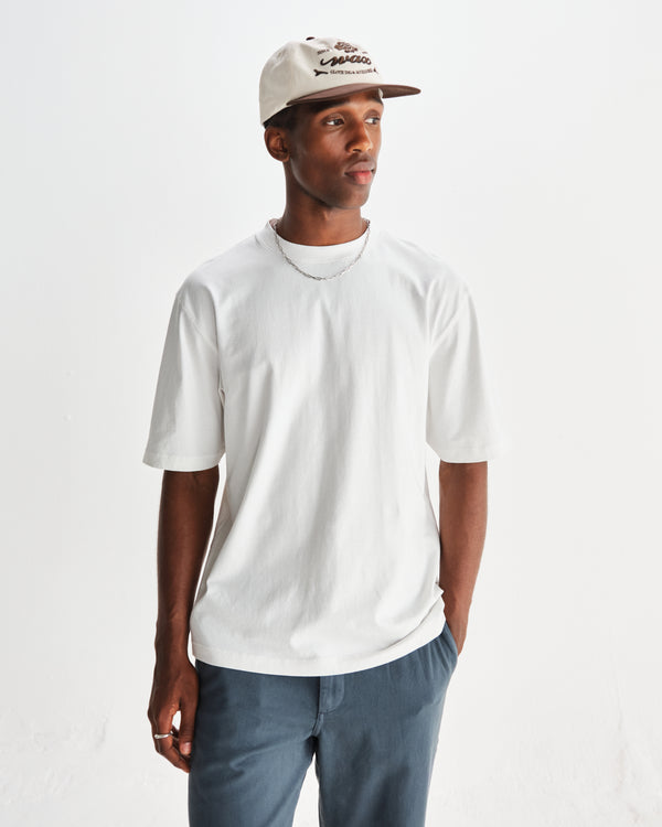 wax london men's Milton - White Organic Compact Cotton T-Shirt