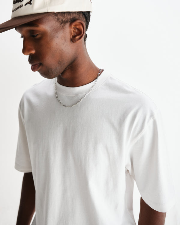 wax london men's Milton - White Organic Compact Cotton T-Shirt