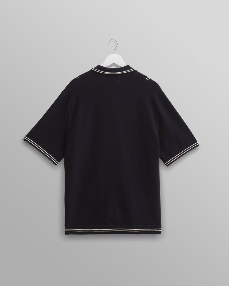 wax london Minori Shirt Navy Milano Stitch