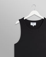 wax london Montague - Black Ribbed Organic Cotton Vest