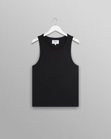 wax london Montague - Black Ribbed Organic Cotton Vest