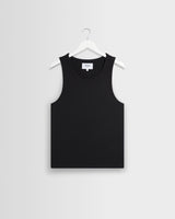 wax london men's Montague - Black Ribbed Organic Cotton Vest