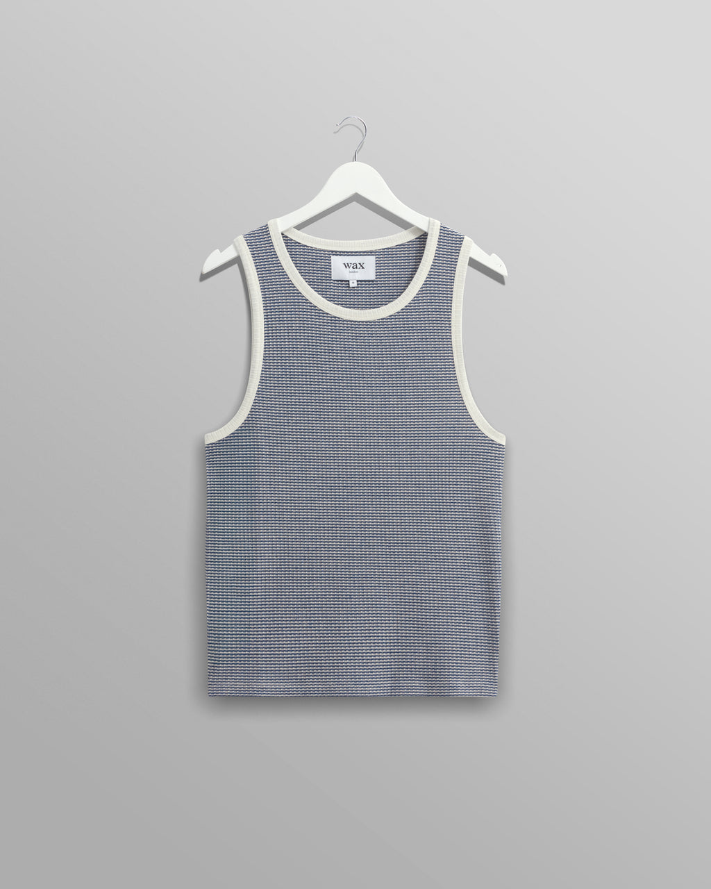Montague Ecru Striped Ribbed Organic Cotton Vest