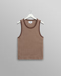 Montague - Brown And Ecru Striped Ribbed Organic Cotton Vest