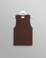 wax london Montague - Brown Ribbed Organic Cotton Vest