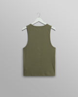 wax london Montague - Khaki Ribbed Organic Cotton Vest