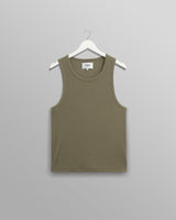 wax london Montague - Khaki Ribbed Organic Cotton Vest