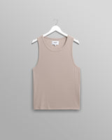 wax london Montague - Taupe Grey Ribbed Organic Cotton Vest