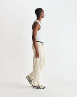 wax london men's Montague - White Ribbed Organic Cotton Vest