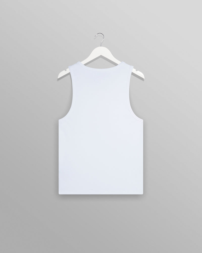 wax london Montague - White Ribbed Organic Cotton Vest