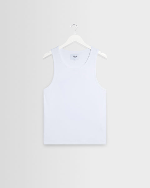 Montague - White Ribbed Organic Cotton Vest