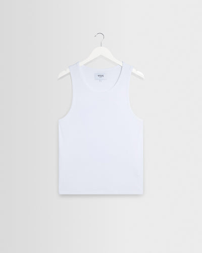 Montague - White Ribbed Organic Cotton Vest
