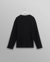 wax london Moore - Black Organic Waffle Textured Cotton T-Shirt