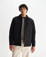 wax london men's Mount - Brown Reversible Bobble Wool Overshirt