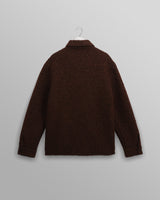 wax london men's Mount - Brown Reversible Bobble Wool Overshirt