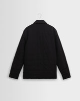 wax london men's Mount - Brown Reversible Boucle Wool Overshirt