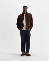 wax london men's Mount - Brown Reversible Bobble Wool Overshirt