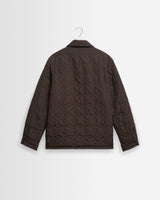 wax london men's Mount - Dusty Brown Reversible Boucle Wool Overshirt