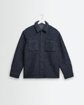 Mount - Grey Blue Reversible Boucle Wool Overshirt