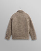 wax london men's Mount - Natural Reversible Boucle Wool Overshirt