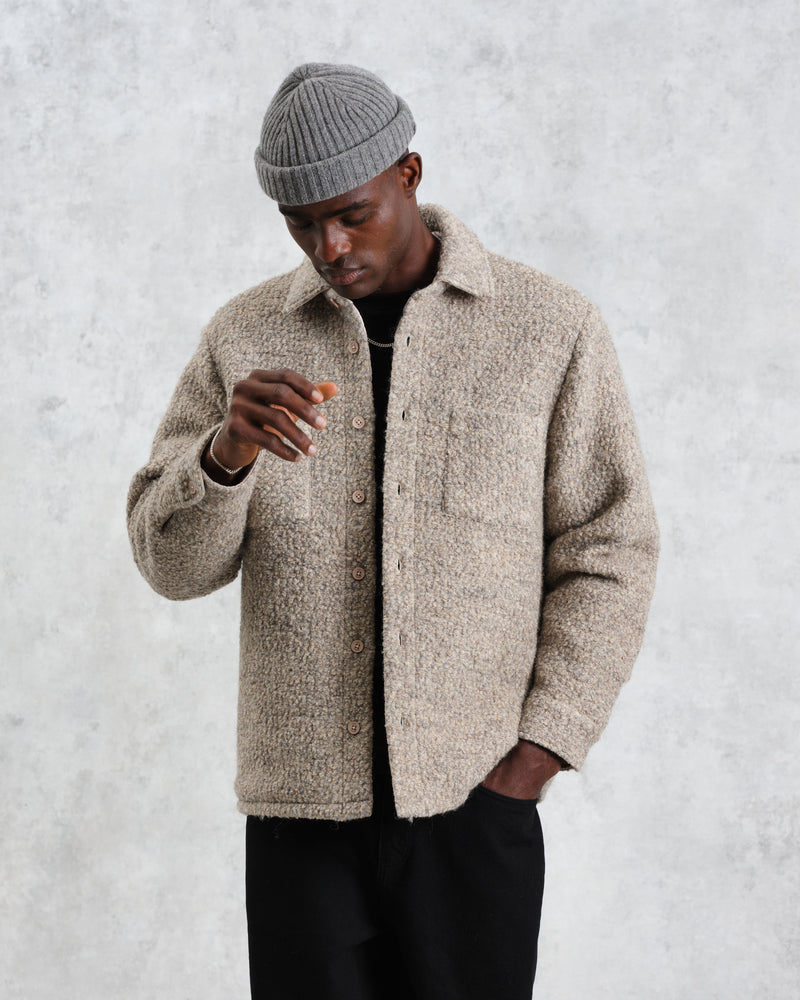 wax london Mount - Natural Reversible Wool Overshirt