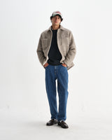 wax london men's Mount - Natural Reversible Boucle Wool Overshirt