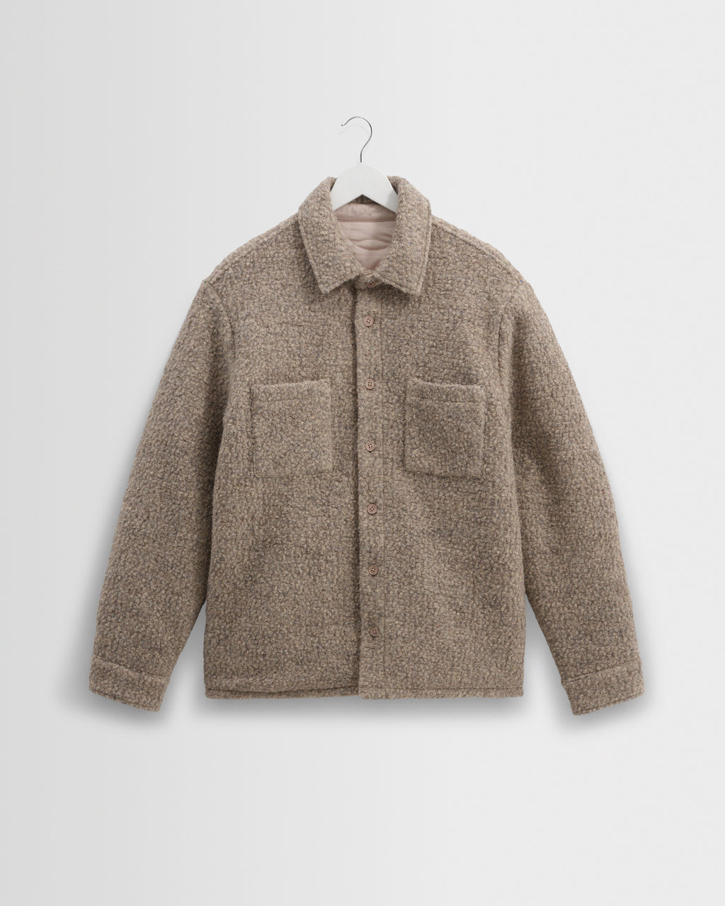 Wax London Mount Natural Reversible Wool Overshirt