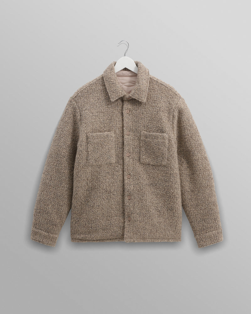 wax london Mount - Natural Reversible Wool Overshirt