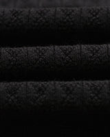 wax london men's Naples - Black Diamond Stripe Knitted Polo